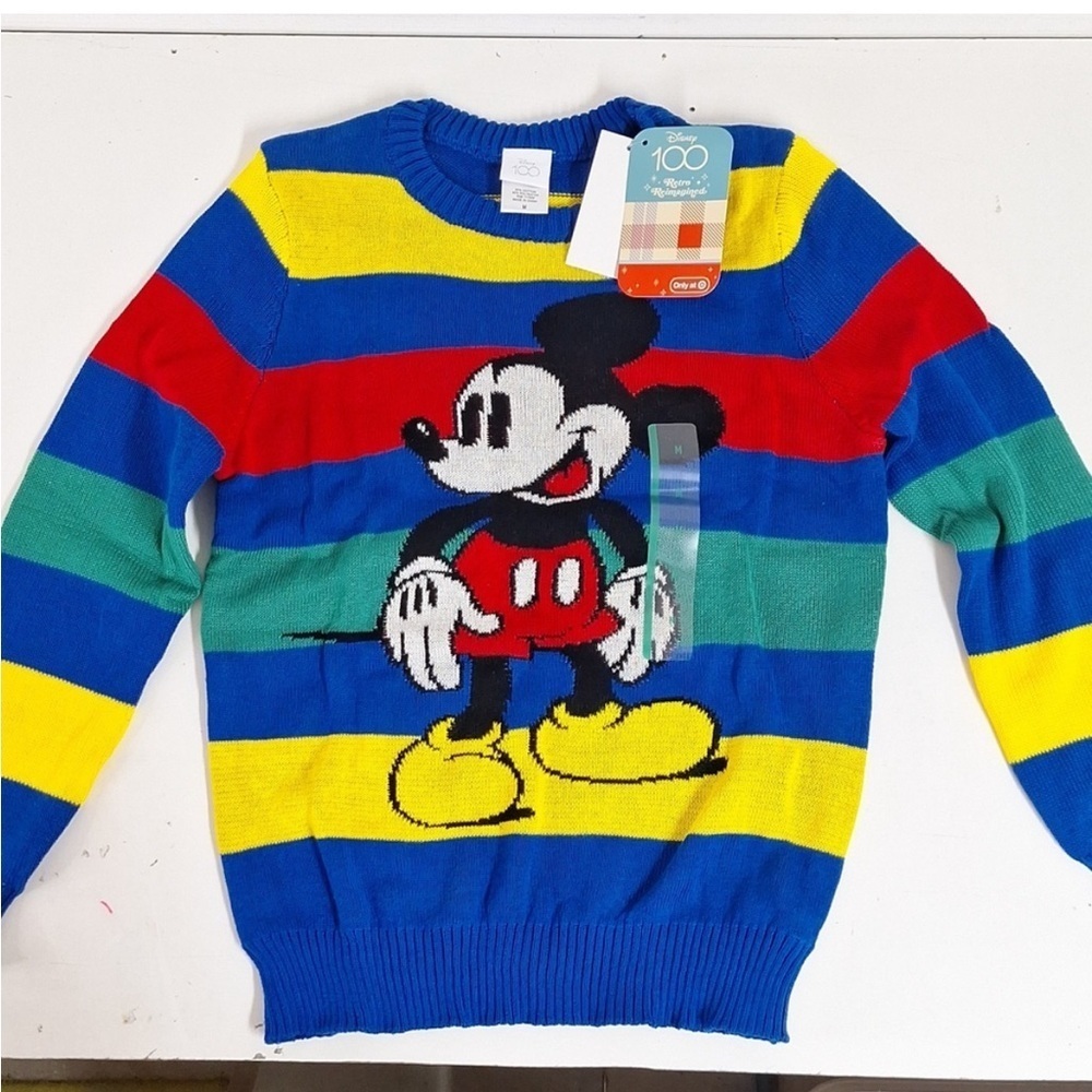 DISNEY 100th Anniversary Mickey Mouse Retro Reimagined Sweater, Unisex Size S - Picture 2 of 6